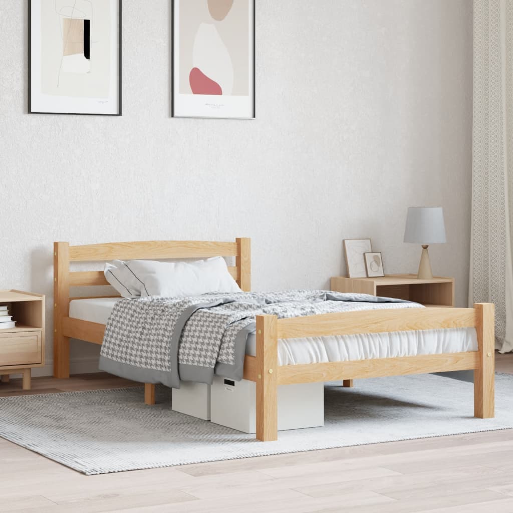 Sängram utan madrass massiv furu 100x200 cm