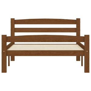 Sängram utan madrass honungsbrun massiv furu 100x200 cm