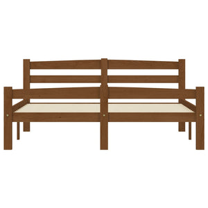 Sängram utan madrass honungsbrun massiv furu 120x200 cm