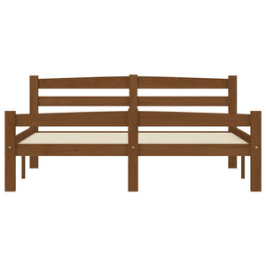 Sängram utan madrass honungsbrun massiv furu 140x200 cm