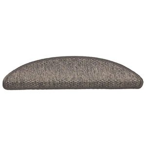 Trappstegsmattor självhäftande sisal 15 st 56x17x3 cm brunbeige