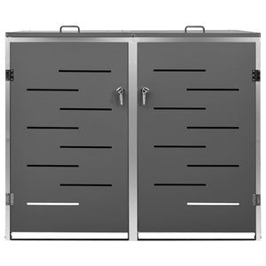 Skjul till två sopkärl 138x77,5x112,5 cm rostfritt stål