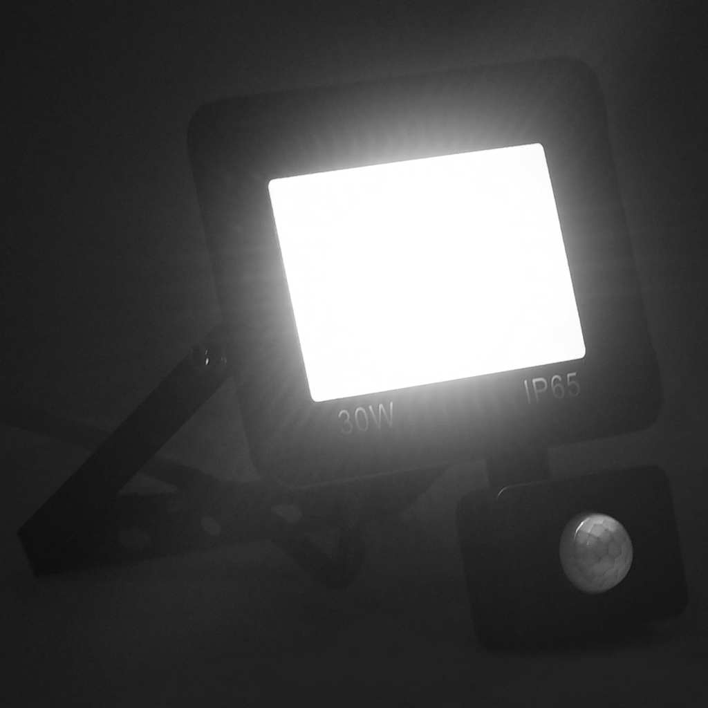 Strålkastare med sensor 30 W LED kallvit
