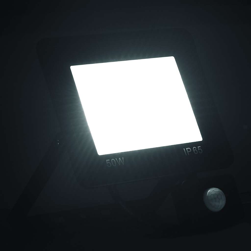 Strålkastare med sensor 50 W LED kallvit