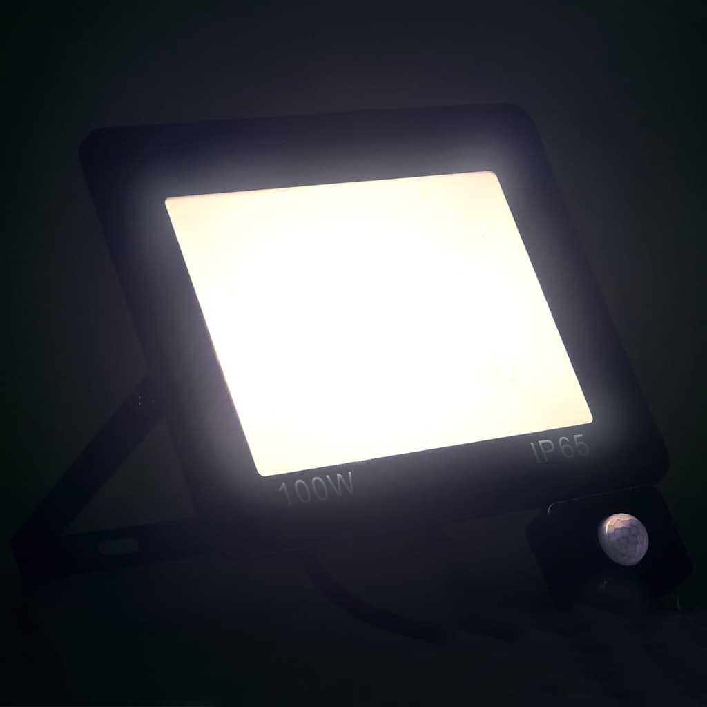 Strålkastare med sensor 100 W LED kallvit