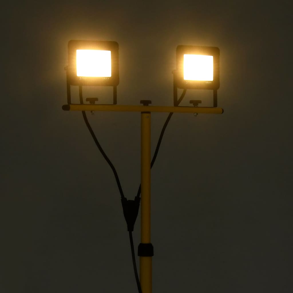 Strålkastare med stativ 2x20 W LED varmvit