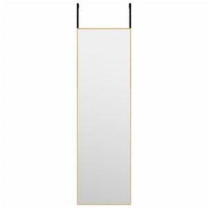 Dörrspegel guld 30x100 cm glas och aluminium