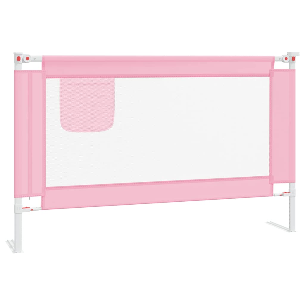 Sängskena för barn rosa 120x25 cm tyg