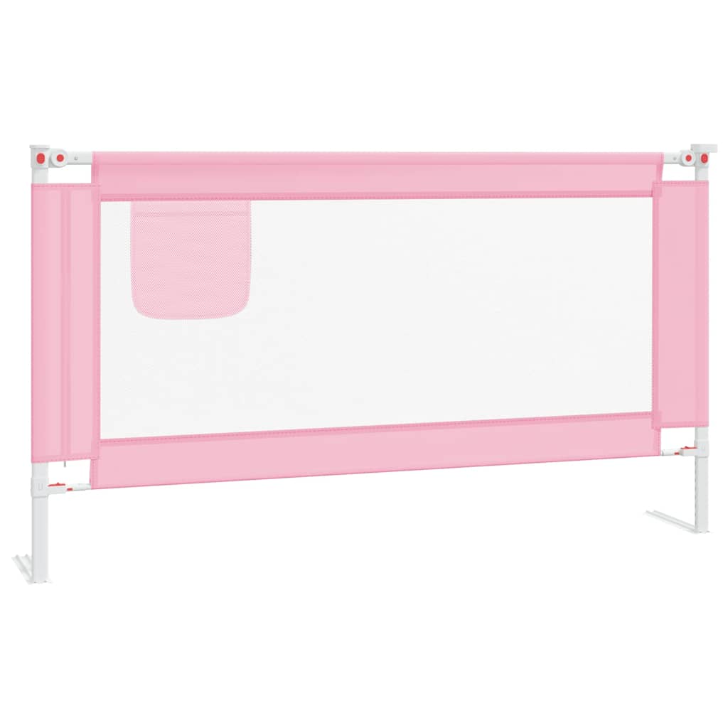 Sängskena för barn rosa 150x25 cm tyg