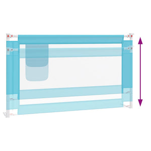 Sängskena för barn blå 140x25 cm tyg