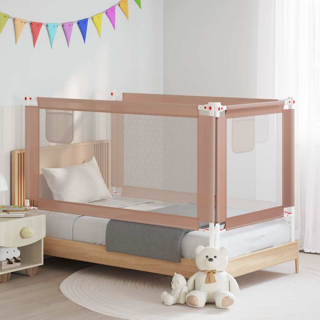 Sängskena för barn taupe 160x25 cm tyg