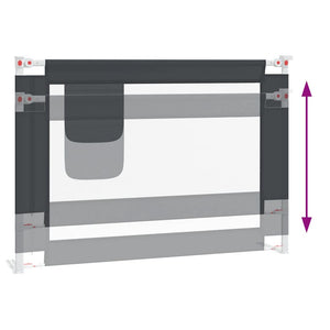 Sängskena för barn mörkgrå 90x25 cm tyg