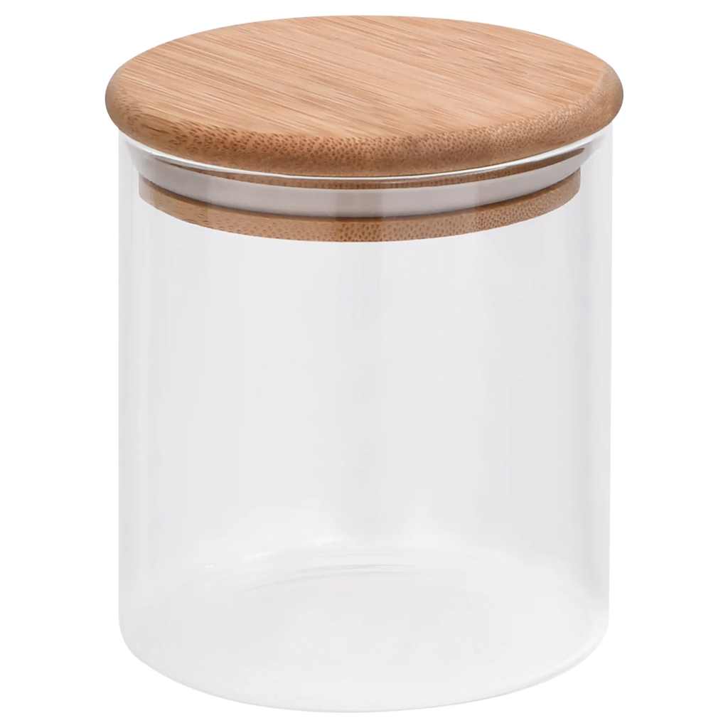 Förvaringsburkar i glas med bambulock 10 st 600 ml