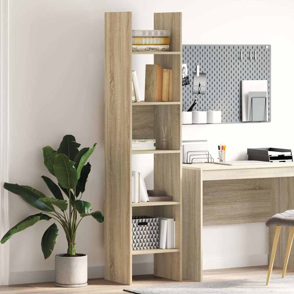 Bokhylla sonoma-ek 40x35x180 cm konstruerat trä