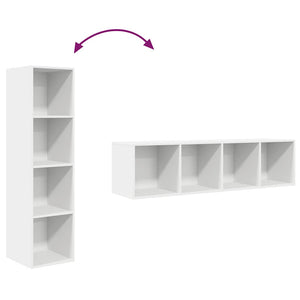 Väggmonterad tv-bänk vit 37x37x142,5 cm konstruerat trä