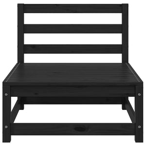 Loungegrupp för trädgården 3 delar svart massiv furu