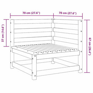 Loungegrupp för trädgården 3 delar honungbrun massiv furu
