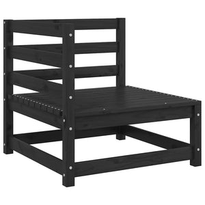 Loungegrupp för trädgården 3 delar svart massiv furu