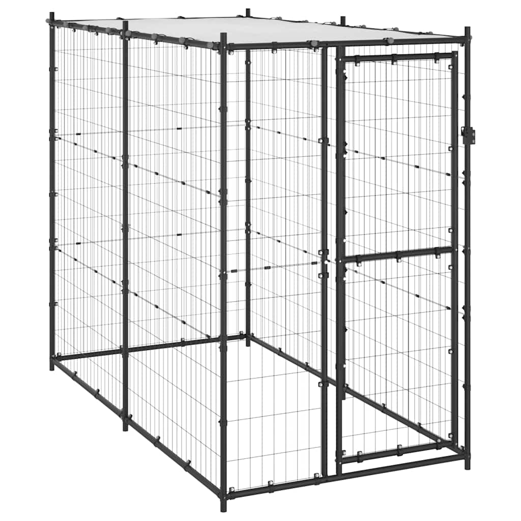 Hundgård för utomhusbruk med tak 110x220x180 cm