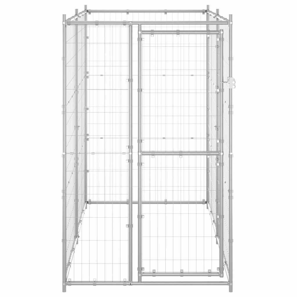 Hundgård för utomhusbruk stål 110x220x180 cm