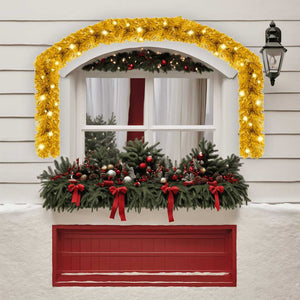 Julgirlang med LED-lampor 10 m guld