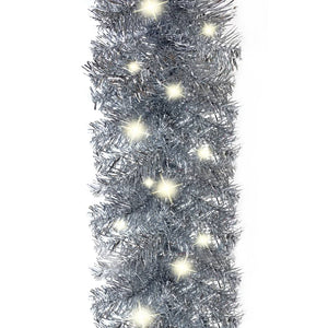 Julgirlang med LED-lampor 10 m silver