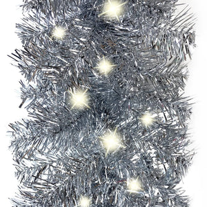 Julgirlang med LED-lampor 20 m silver