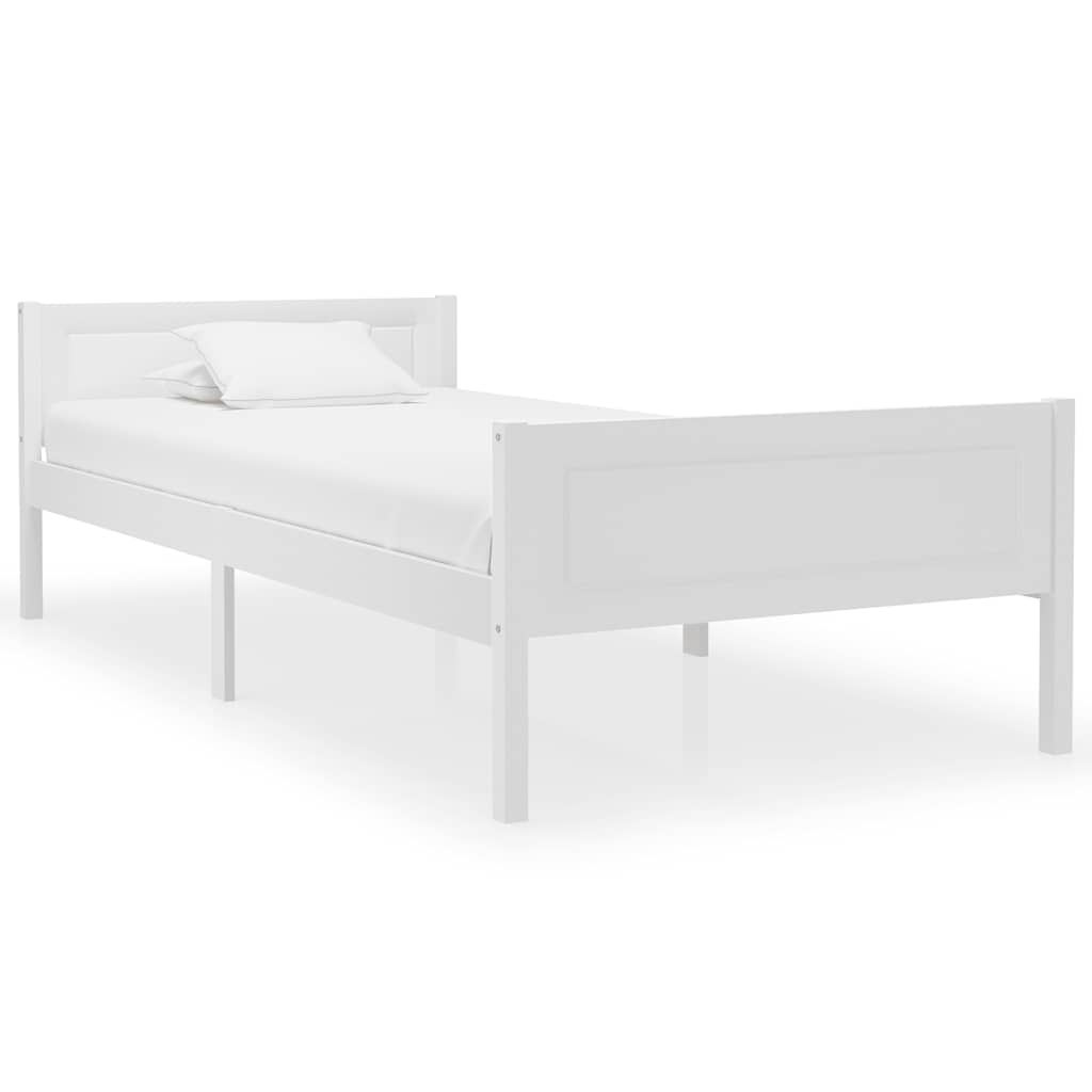 Sängram massiv furu vit 90x200 cm