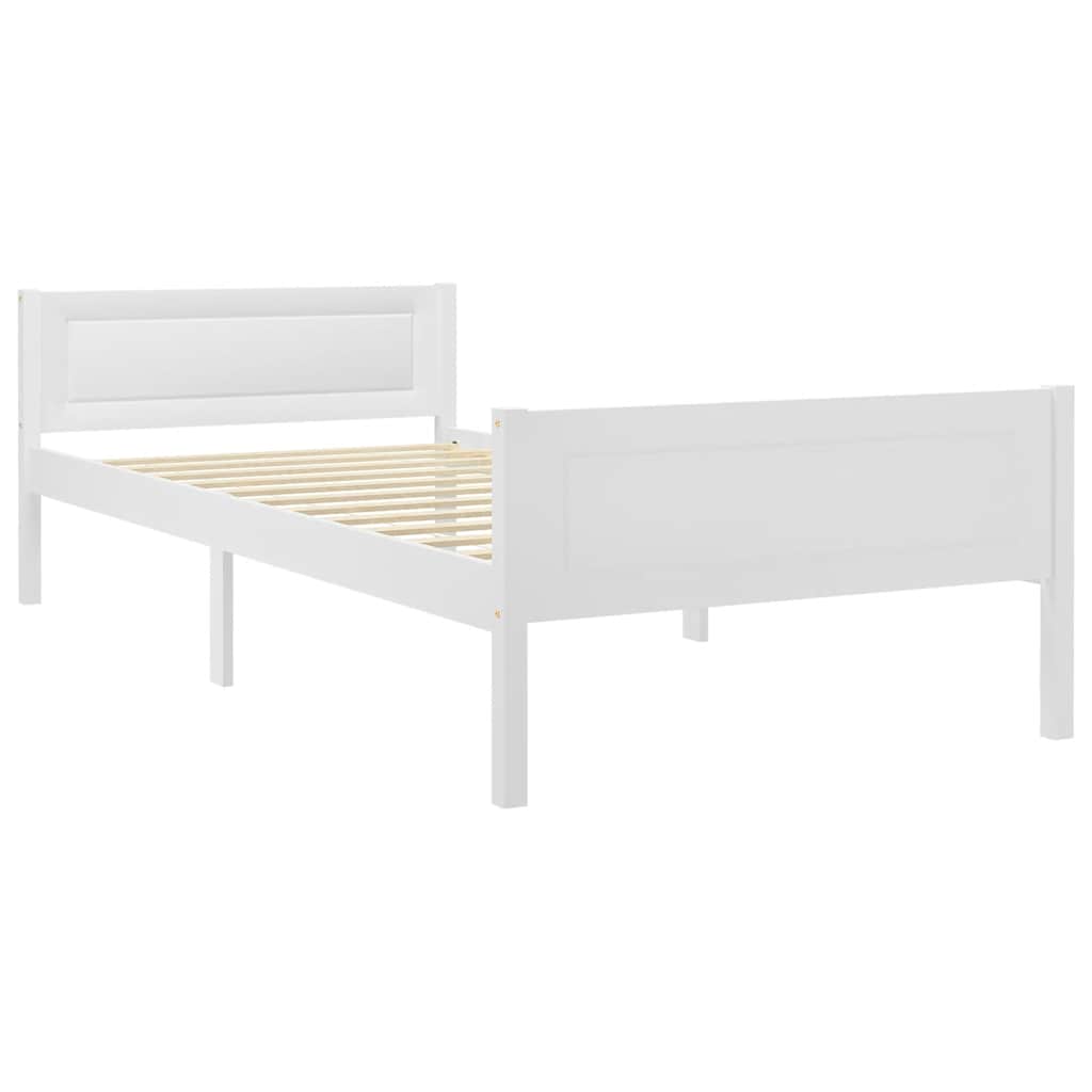 Sängram massiv furu vit 90x200 cm