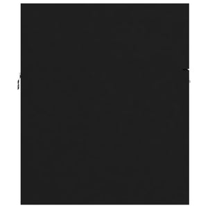 Badrumsskåp med inbyggt handfat svart konstruerat trä