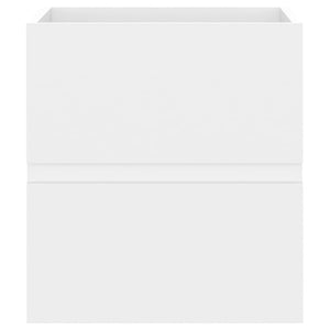 Tvättställsskåp med inbyggt handfat vit konstruerat trä