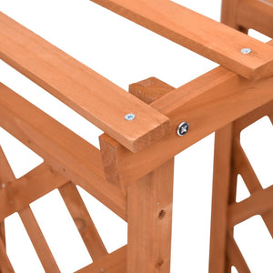 Odlingslåda med spaljébåge 49x39x117 cm granträ