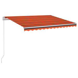 Markis manuellt infällbar med LED 300x250 cm orange och brun