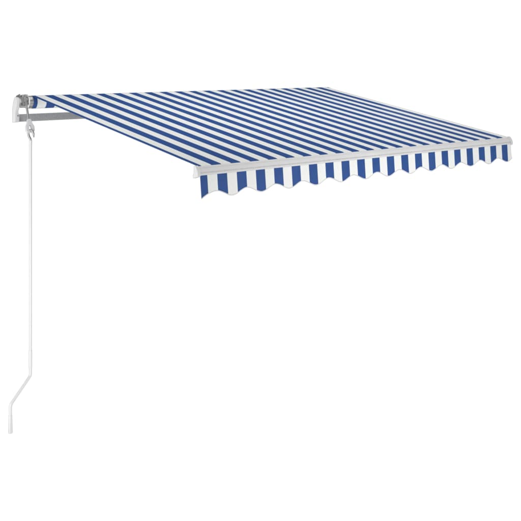 Automatisk markis 300x250 cm blå och vit