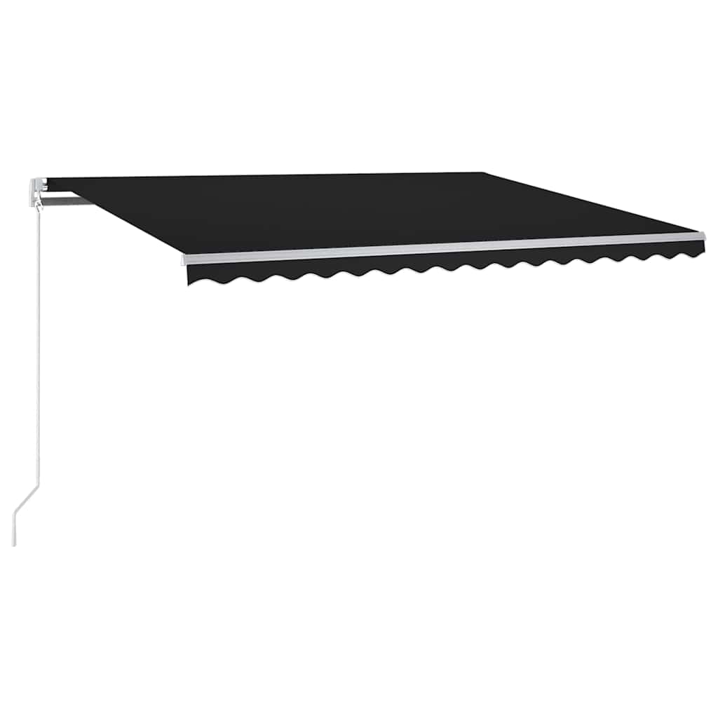 Automatisk markis med vindsensor & LED 350x250 cm antracit