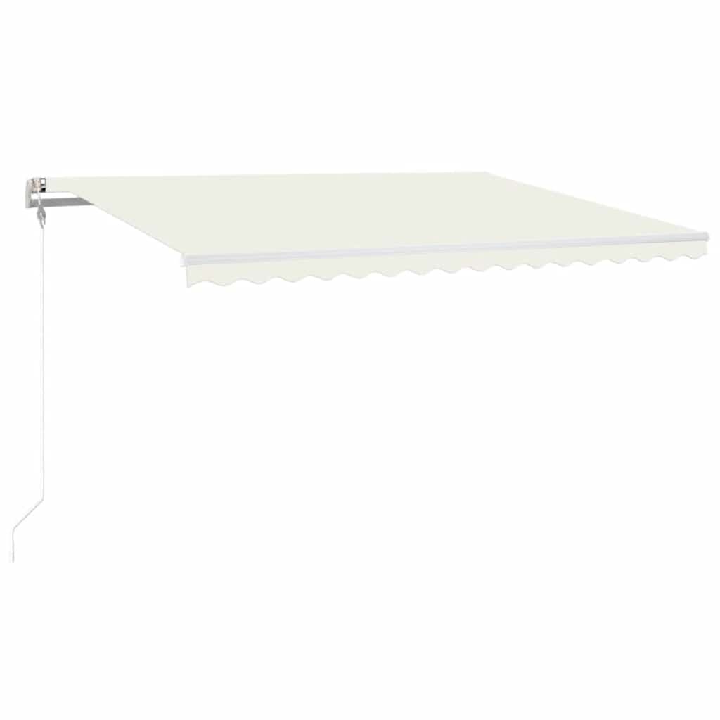 Automatisk markis med vindsensor & LED 400x300 cm gräddvit