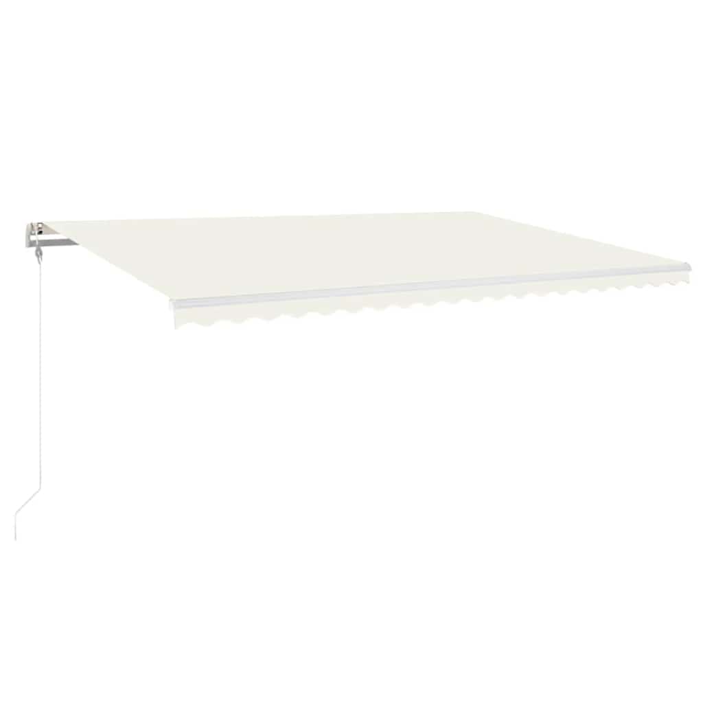 Automatisk markis med vindsensor & LED 500x300 cm gräddvit