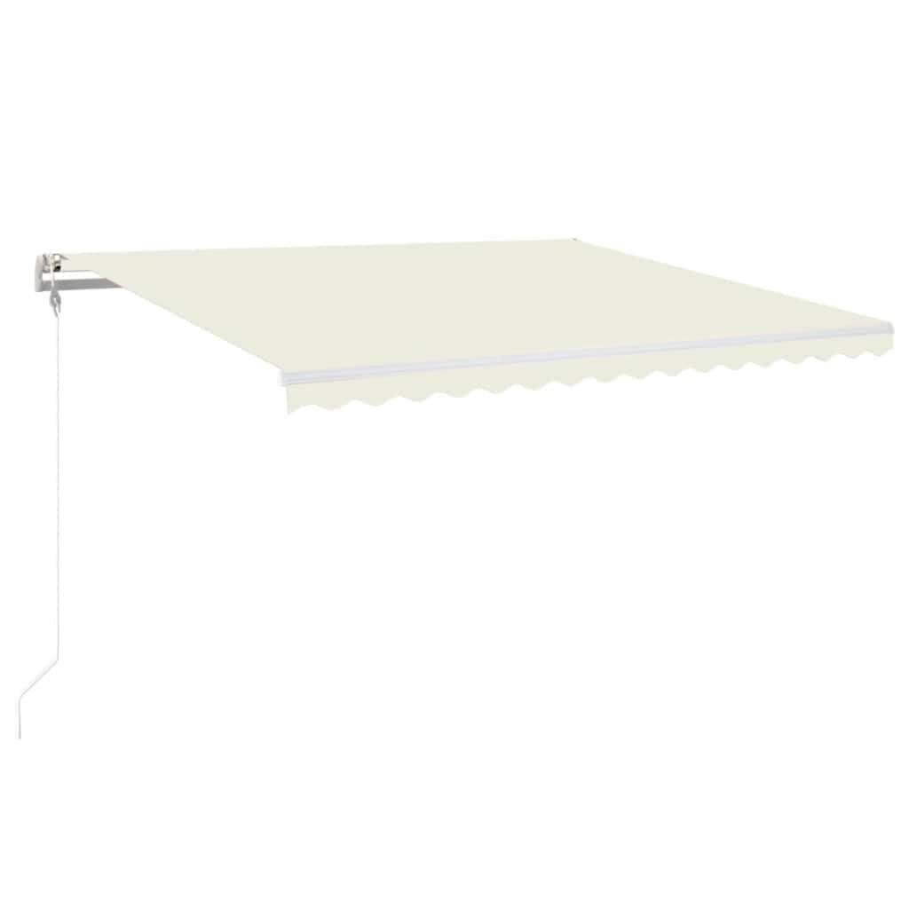 Automatisk markis med vindsensor & LED 400x350 cm gräddvit