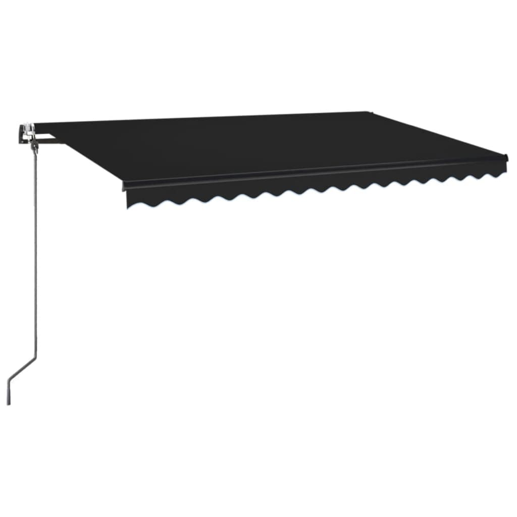 Automatisk markis med vindsensor & LED 400x350 cm antracit