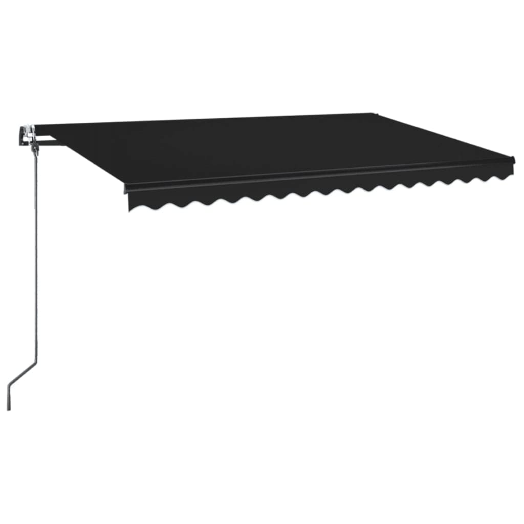 Automatisk markis med vindsensor & LED 450x350 cm antracit