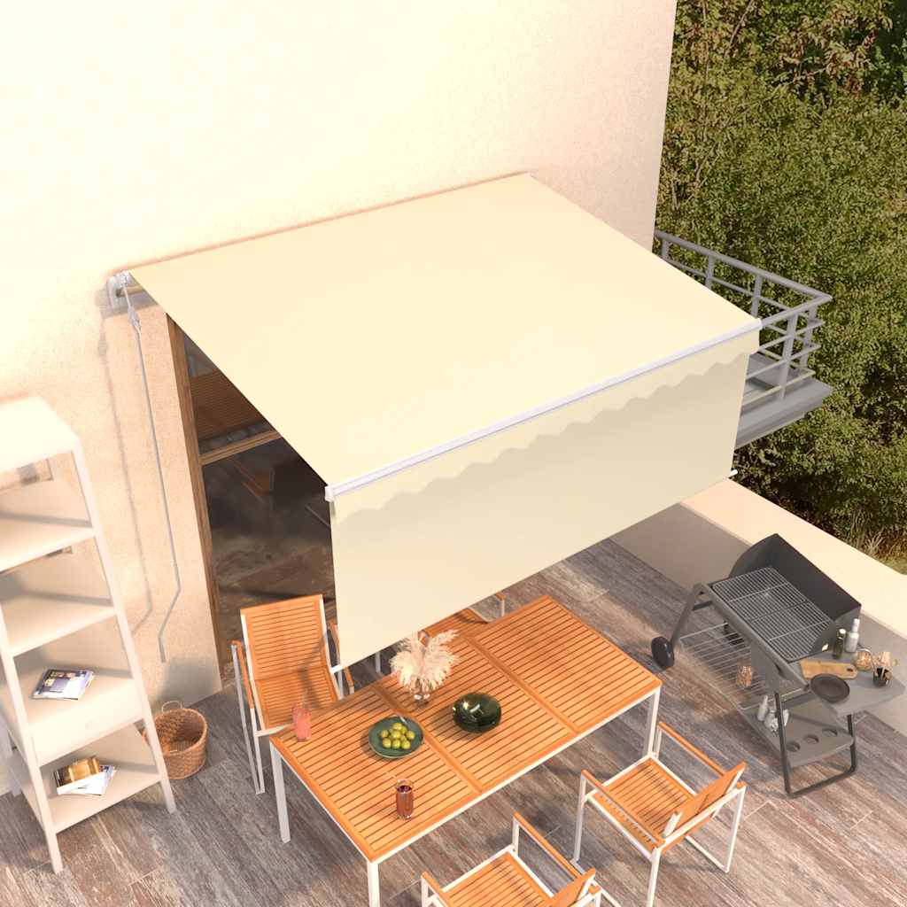 Automatiserad markis med rullgardin 3x2,5m cm gräddvit