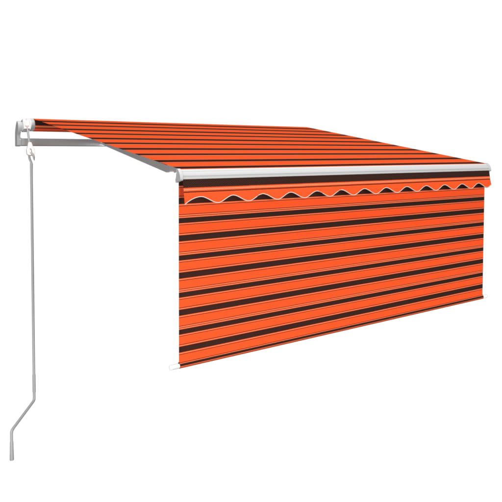 Automatiserad markis med rullgardin 3x2,5 m orange och brun