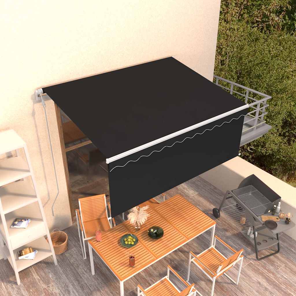 Automatisk markis med rullgardin 3,5x2,5 m antracit