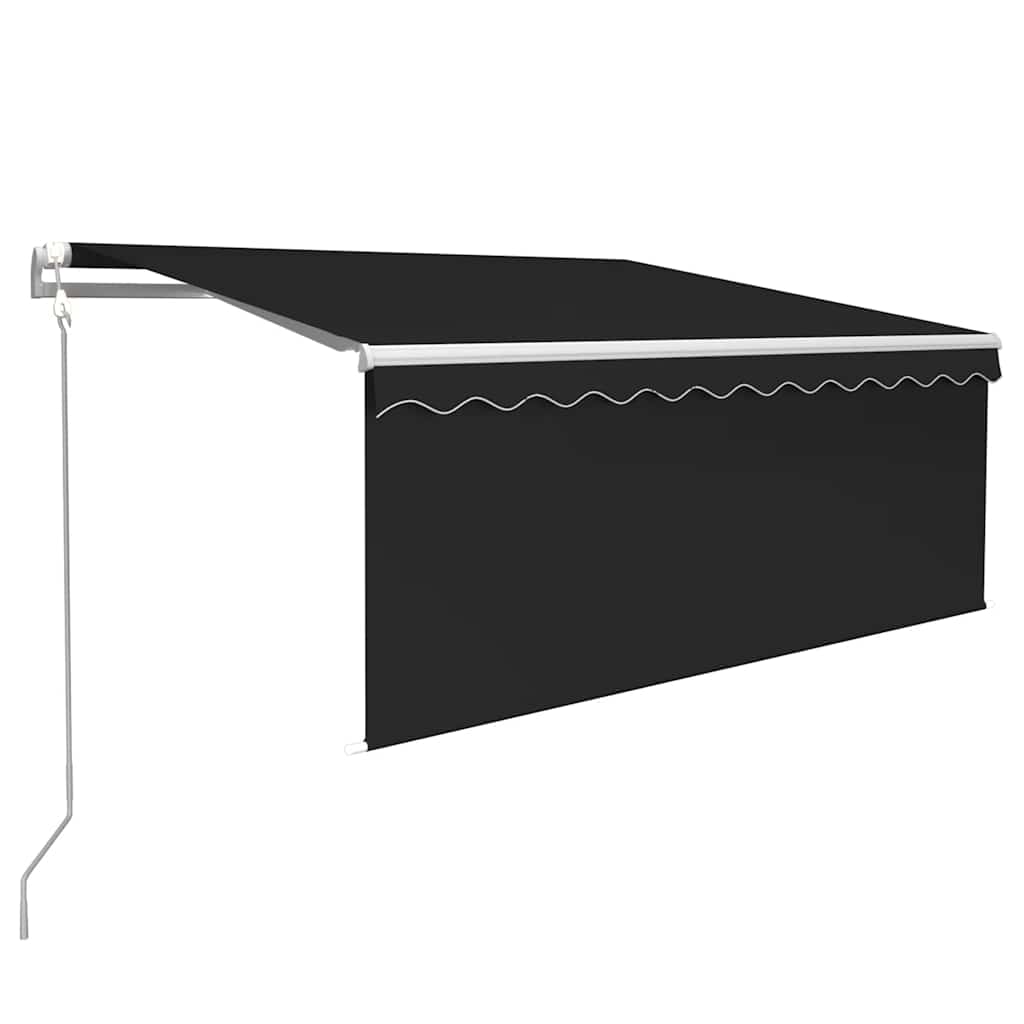 Automatisk markis vindsensor rullgardin LED 3,5x2,5m antracit