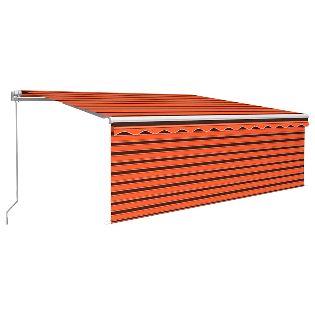 Utdragbar markis Orange och Brunt 4 × 3 m Polyester
