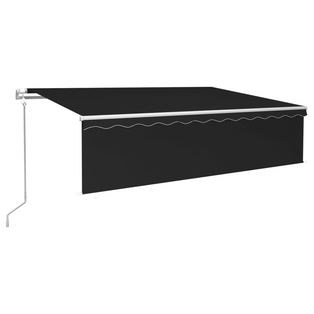 Automatisk markis med rullgardin vindsensor LED 6x3 m antracit