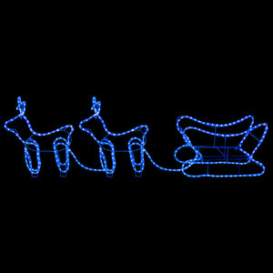 Utomhusdekoration renar och släde 576 lysdioder