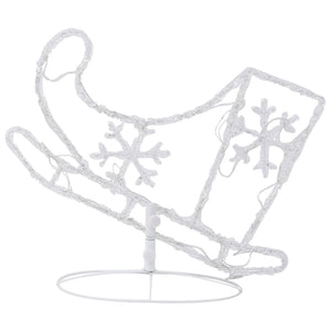 Flygande julrenar och släde akryl 260x21x87cm varmvit