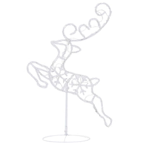 Flygande julrenar och släde akryl 260x21x87 cm kallvit