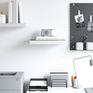 Svävande vägghylla ek och vit 50x23x3,8 cm MDF